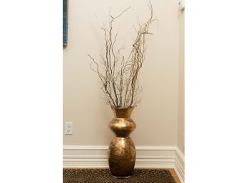 Gold Leaf Floor Vase