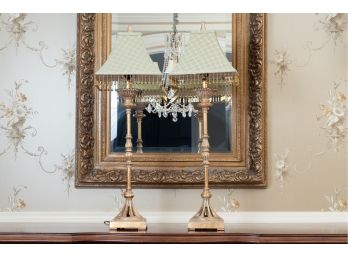 Pair Of Antiqued Gold Lamps, Original Retail $300