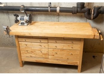 Workbench With Delta Shopmaster Grinder