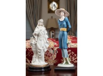 Pair Of Armani Porcelain Lady Figurines, Original Retail $500