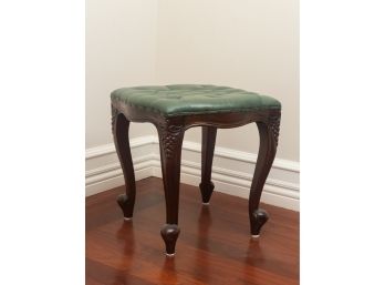 Green Leather Seat Stool, Original Retail $250