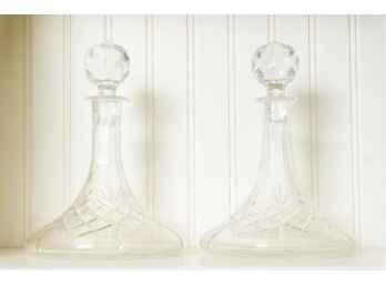 Pair Of Cut Glass Decanters, Original Retail $600