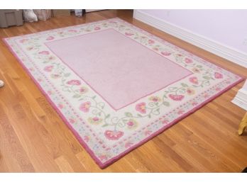 Pink Floral Area Rug, Original Retail $200