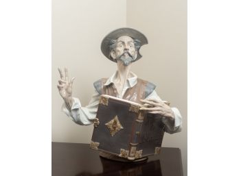 Large Lladro Porcelain Figurine 'Listen To Don Quixote', Original Retail $1,500