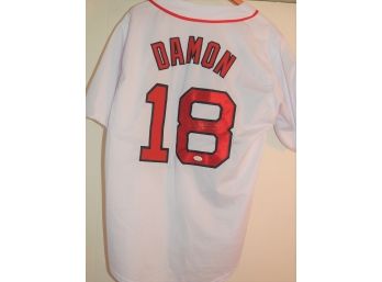 Signed Boston Red Sox Superstar Johnny Damon Baseball Jersey With COA