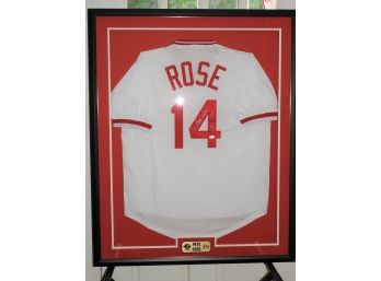 Signed Framed Cincinnati Reds Pete Rose '4256' Baseball Jersey With COA  42 X 34