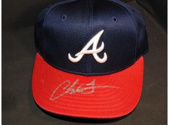 Signed Chipper Jones Baseball Hat