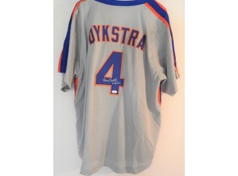 Signed NY Mets Superstar Lenny Dykstra Inscribed NAILS Baseball Jersey With COA