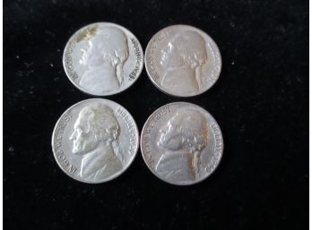 U.S. 4 Jefferson Nickels, Early Years, 1939, '40, (2)'41