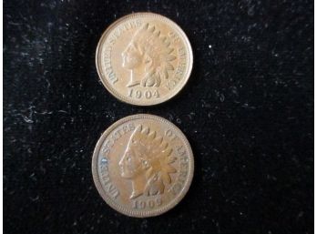 U.S. 1904 And 1909 Indian Head Penny