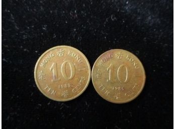 2 Hong Kong Ten Cents Coins