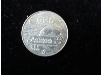 Mexico 1985 Silver $25 Coin, World Cup