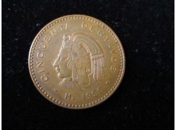 1956 MEXICO CINCUENTA 50 Centavos BROWN