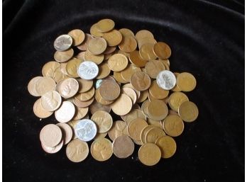 U.S. Large Lincoln Wheat Penny Lot, Not Sorted Or Viewed