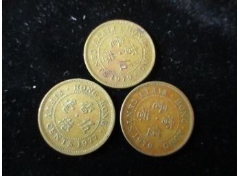 3 Hong Kong 50 Cents Coins