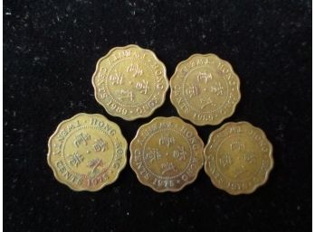 5 Hong Kong 20 Cents Coins