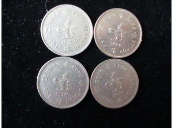 4 Hong Kong $1 Coins