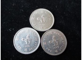 3 Hong Kong $1 Coins