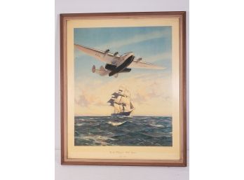 Vintage 1939 Pan Am American Airways System Yankee Clippers Sail Again 1938-1939 Framed Print