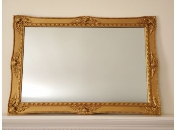 Lovely Never Used Bassett Carved Wood Gold Painted Oblong Framed Wall Mirror