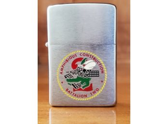 Vintage Zippo Amphibious Construction Battalion Two Cigarette Lighter