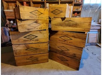 Assortment Vintage Heavy Wood Commercial Tool & Die Crates - Bridgeport CT