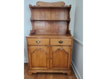 Vintage Small Two Piece Wood Dining - Kitchen Hutch