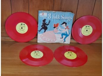 Vintage 1950s Wheaties Red Record Collectors Mail In Premium Set - 78 RPM Folk & Sea Song Set