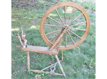 Antique Spinning Wheel With Thread Reel - Unique Cast Iron Treadle Lot#1