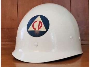 Vintage Mens Department Of Civil Defense Hard Hat Helmet