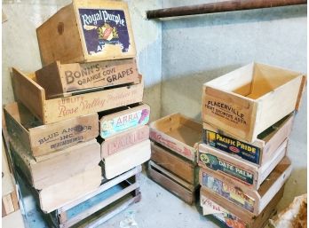 Vintage Food & Product Wood Crates Lot - Lot #14