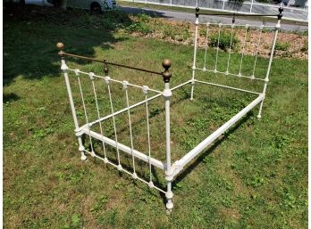 Vintage Painted Brass Twin Bed