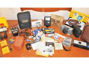 Vintage Camera Lot With Kodak, Olympus, Minolta, Nikon, And More