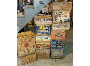 Vintage Meat, Fruit & Produce Wood Crates  - Lot #16