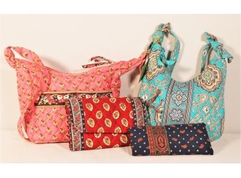 Vibrant Colored Quilted Purses And Accessories Including Vera Bradley