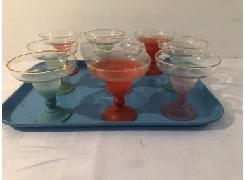 Vintage Colored Margarita Glasses