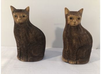 Pair Of 8 1/2' H Cat Doorstops