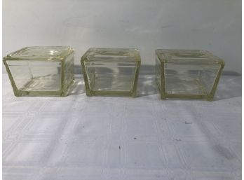 3 Glasbake Refrigerator Covered Containers