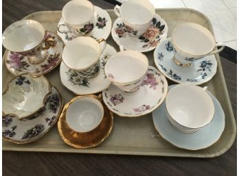 9 China Tea Cups & Saucers