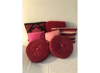 Lot Of 7 Pink Pillows