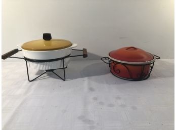 Gold/Orange Covered Casserole Dishes