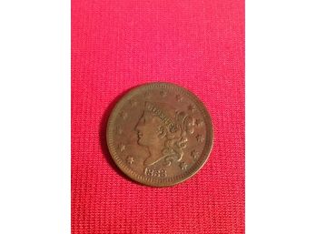 1838 One Cent Liberty USA Coin