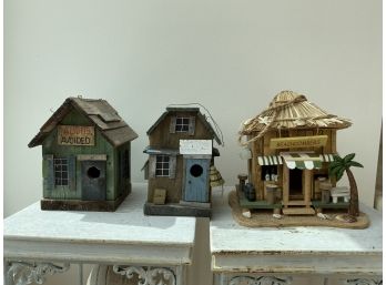 Unique Group Of Rustic Vintage Bird Houses