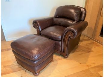 Haining Gelin Faux Leather Arm-chair With Ottoman