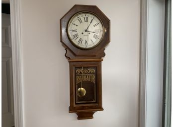 Seth Thomas Regulator Wall Clock With Pendulum And Key