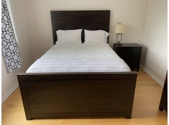 Bobs Discount Furniture Queen Dark Stained Captains Bed (mattress And Bedding Not Included)