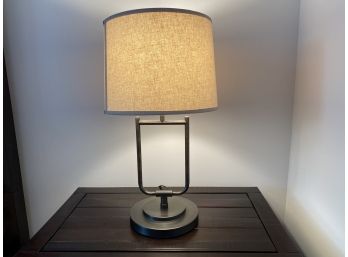 Industrial Style Bronze Finish Table Lamp With Drum Shade