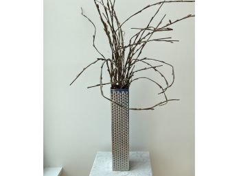 Home Goods Find! Hammer Metal Vase With Faux Willow Branches