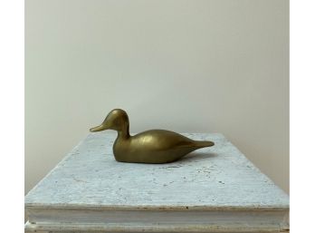 Vintage Mid Century Modern Brass Duck Figurine