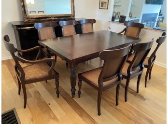 Guido Zichele For Bloomingdales Maple & Walnut Wood Dining Table With 8 Chairs. (expands)